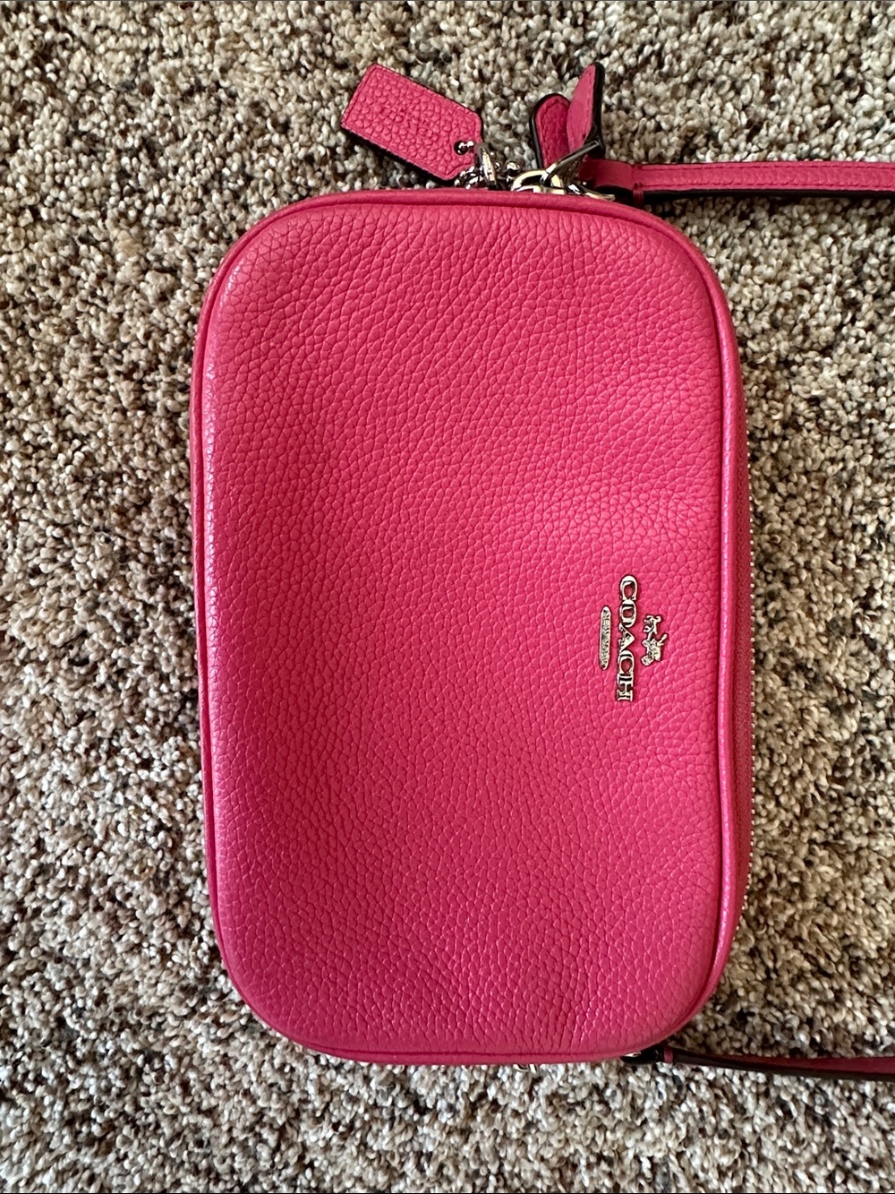 Coach Pink Pebbled Leather Crossbody Bag - Picture 2 of 7